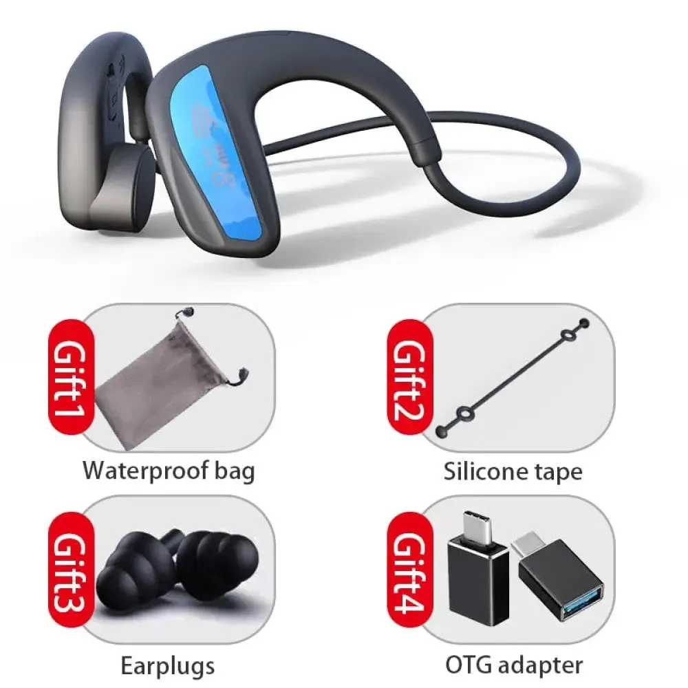 32gb Bone Conduction Wireless Waterproof Mp3 Music Player Swimming Bluetooth Headphone
