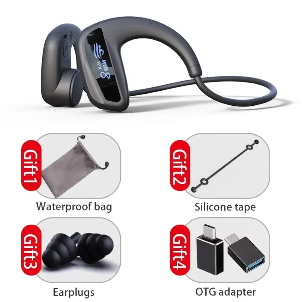32gb Bone Conduction Wireless Waterproof Mp3 Music Player Swimming Bluetooth Headphone