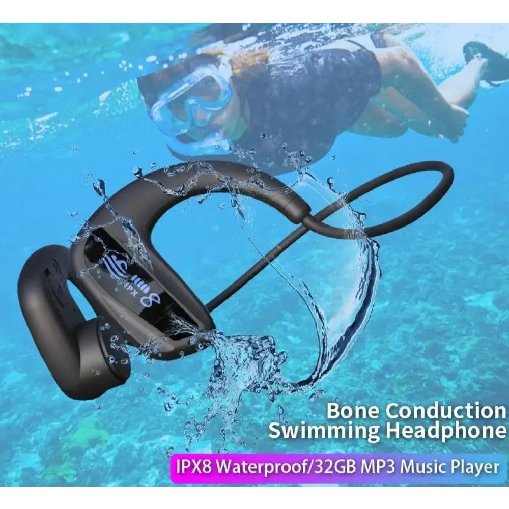 32gb Bone Conduction Wireless Waterproof Mp3 Music Player Swimming Bluetooth Headphone