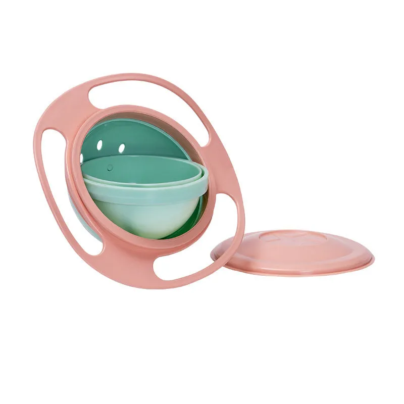 360 Degree Rotation Spill Resistant Gyro Bowl