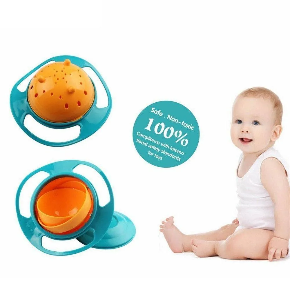 360 Degree Rotation Spill Resistant Gyro Bowl