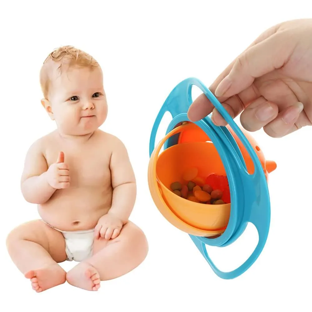 360 Degree Rotation Spill Resistant Gyro Bowl