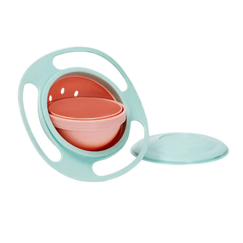 360 Degree Rotation Spill Resistant Gyro Bowl