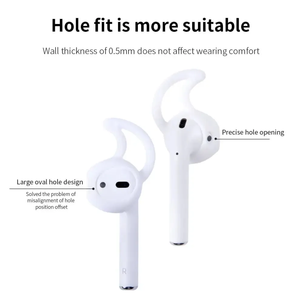 4pcs Anti-drop Silicone Ear Tips for Apple Airpods, Oppo Enco Air, Xiaomi Air2 Headphones