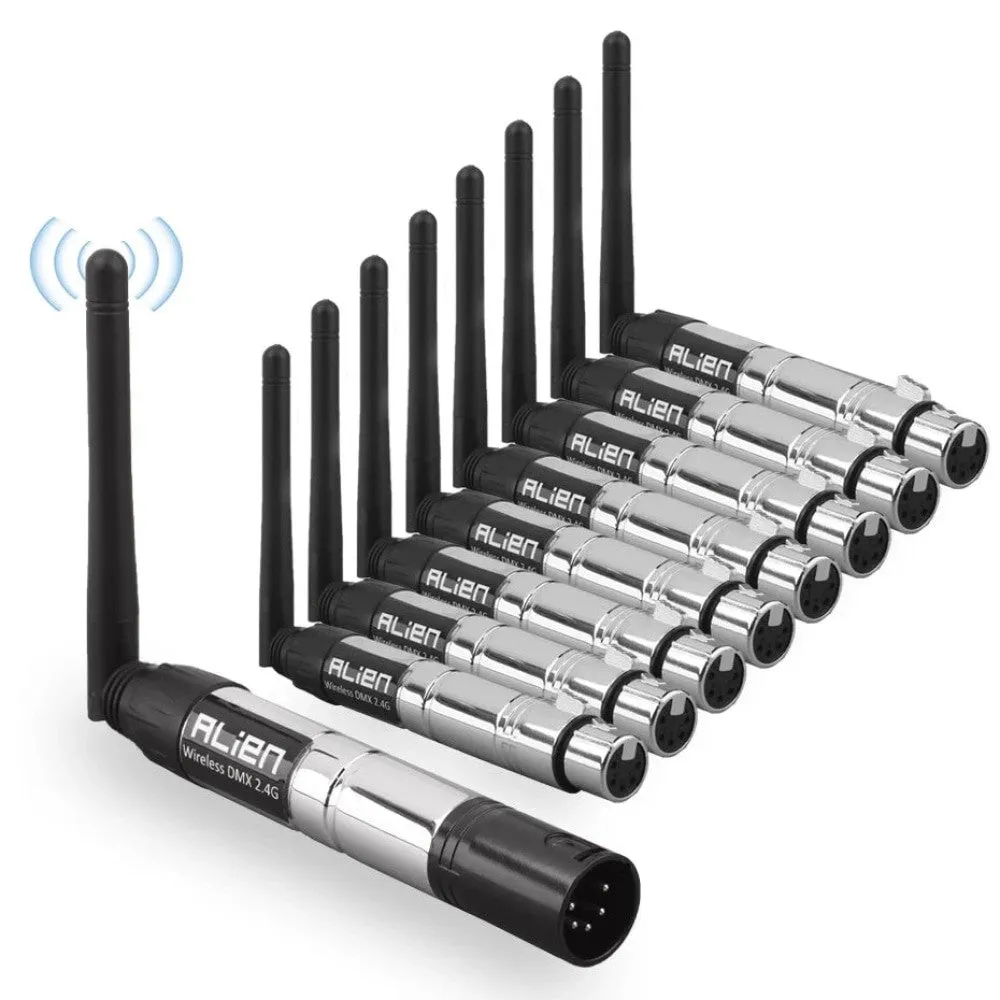 5 Pin Din Wireless 2.4g Ism Dmx 512 Transmitter Receiver Dfi Controller Xlr Dmx for Stage Dj Par Moving Head Laser Light