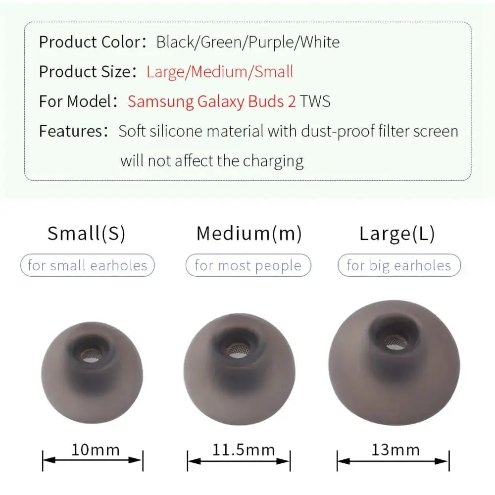 6pcs Dust Filter Silicone Ear Tips for Samsung Galaxy Buds 2 Tws for Beats Studio Buds Headphones