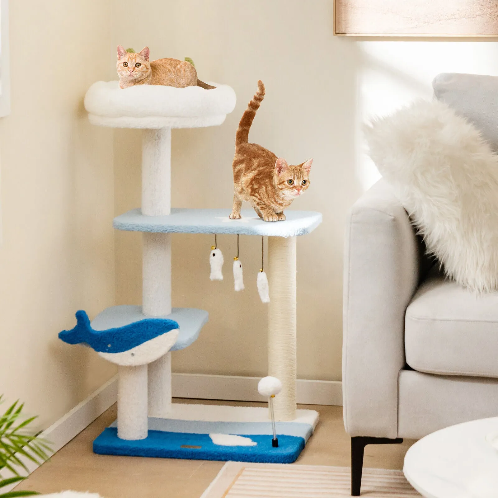 86cm Cat Tree/Tower Multi-level Pet Condon House Bed Sisal Scratcher Posts Furniture