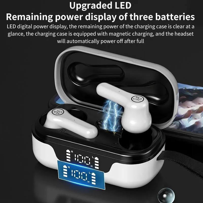 Anc Business Sports Tws Bluetooth Earphones with Charging Box - White