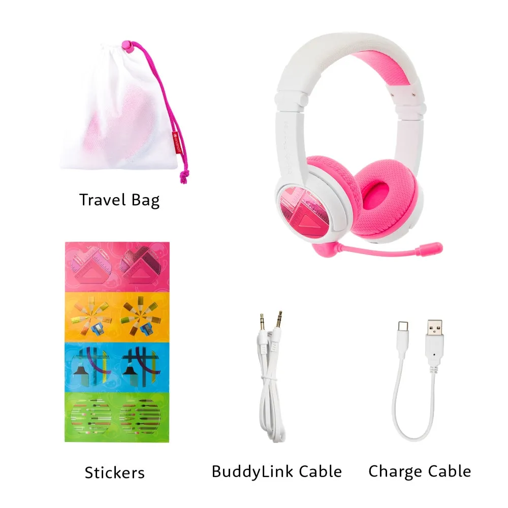 BUDDYPHONES School Plus Wireless Headphone - Pink