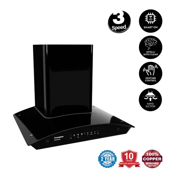 CHD-SSC60BFE-MBL-Curved Wall Mounted Chimney SensoSmart 60 cm