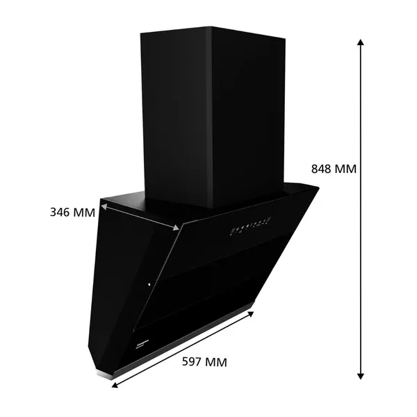 CHD-SSI60FLX-MBL-Inclined Wall Mounted Chimney SensoSmart 60 cm