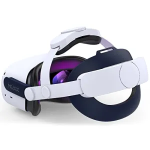 Comfort-Head-Strap Compatible with Oculus Quest 2, Replacement for Mate Quest 2 Elite Strap, Super Soft and Skin-Friendly PU Surface, Adjustable,Enhanced Support and Comfort in VR Headset（No Battery）