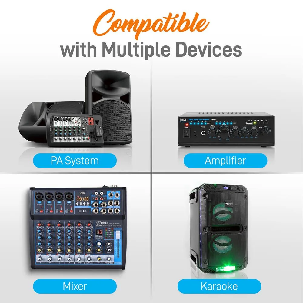 Compact Uhf Pro Wireless Microphone System - Usb Powered Desktop Mic Receiver System With Adjustable Volume Control, Includes (2) Belt-Pack Transmitters, (2) Headsets & (2) Lavalier Mics (2-Channel)