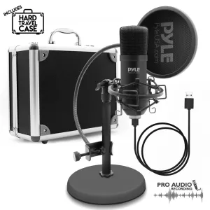 Computer Desktop Microphone - Streaming & Pro Audio Recording Mic Kit With Shock Mount Stand, Easy Usb Plug-And-Play (For Podcast Recording, Streaming, Gaming)