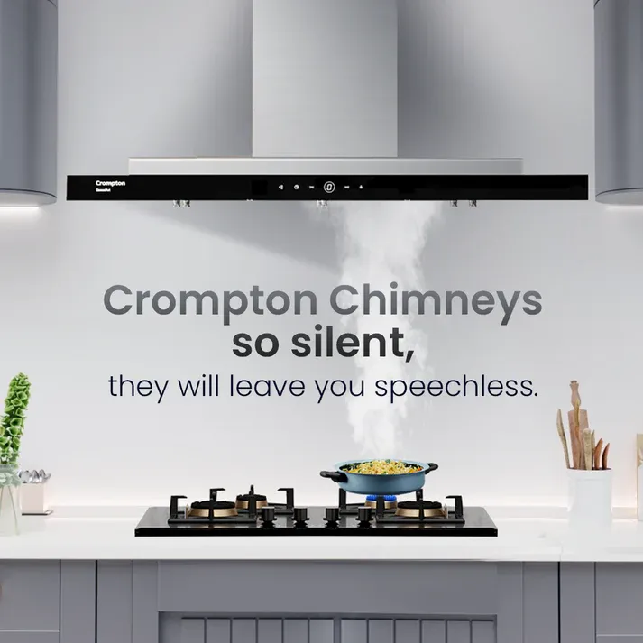 Crompton CHD-GAL90BFE-INX-Island Wall Mounted Chimney 60 cm Quietpro