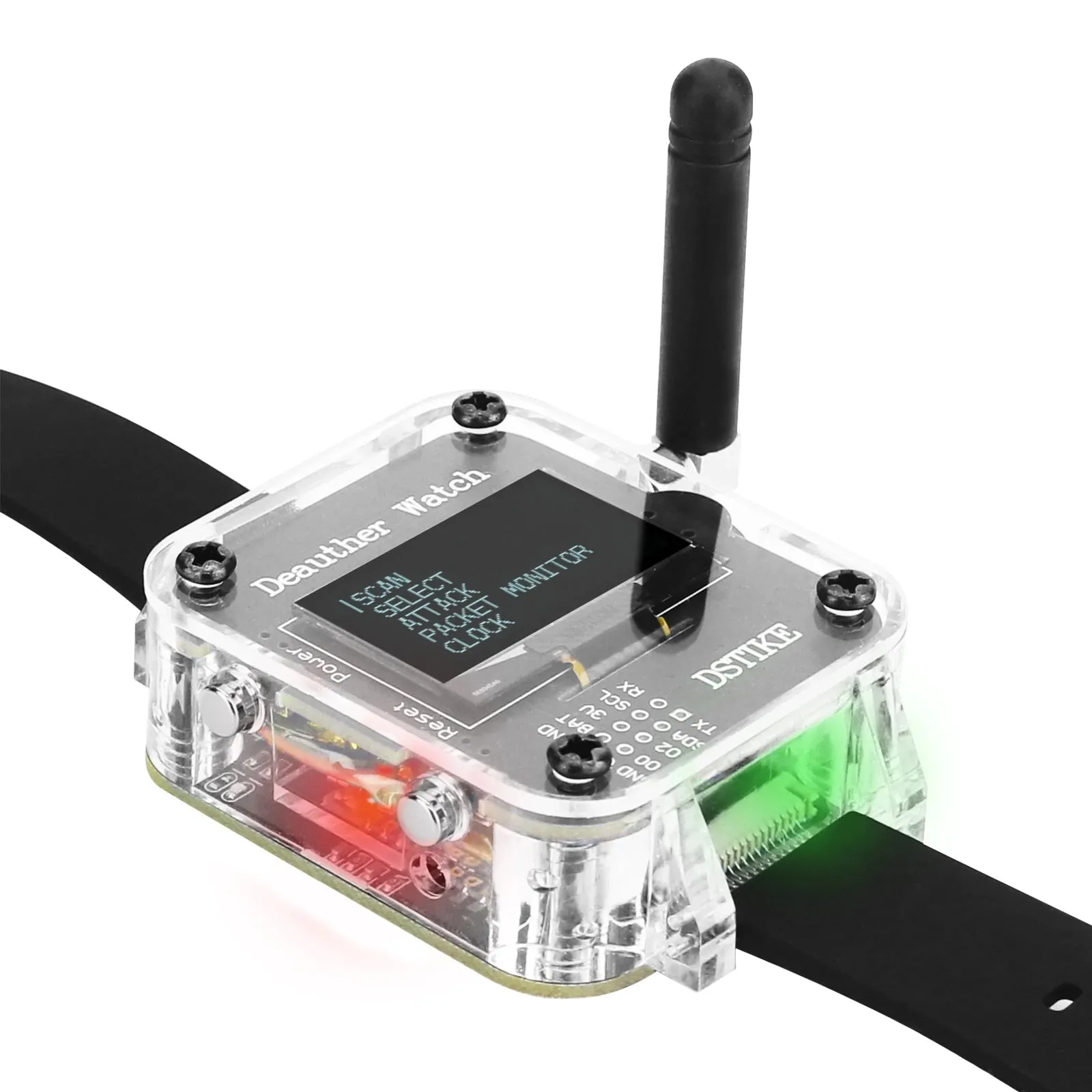 DSTIKE V3S Watch Deauther Rechargeable IoT Security Tester to Test WiFi Networks Deauther ESP8266