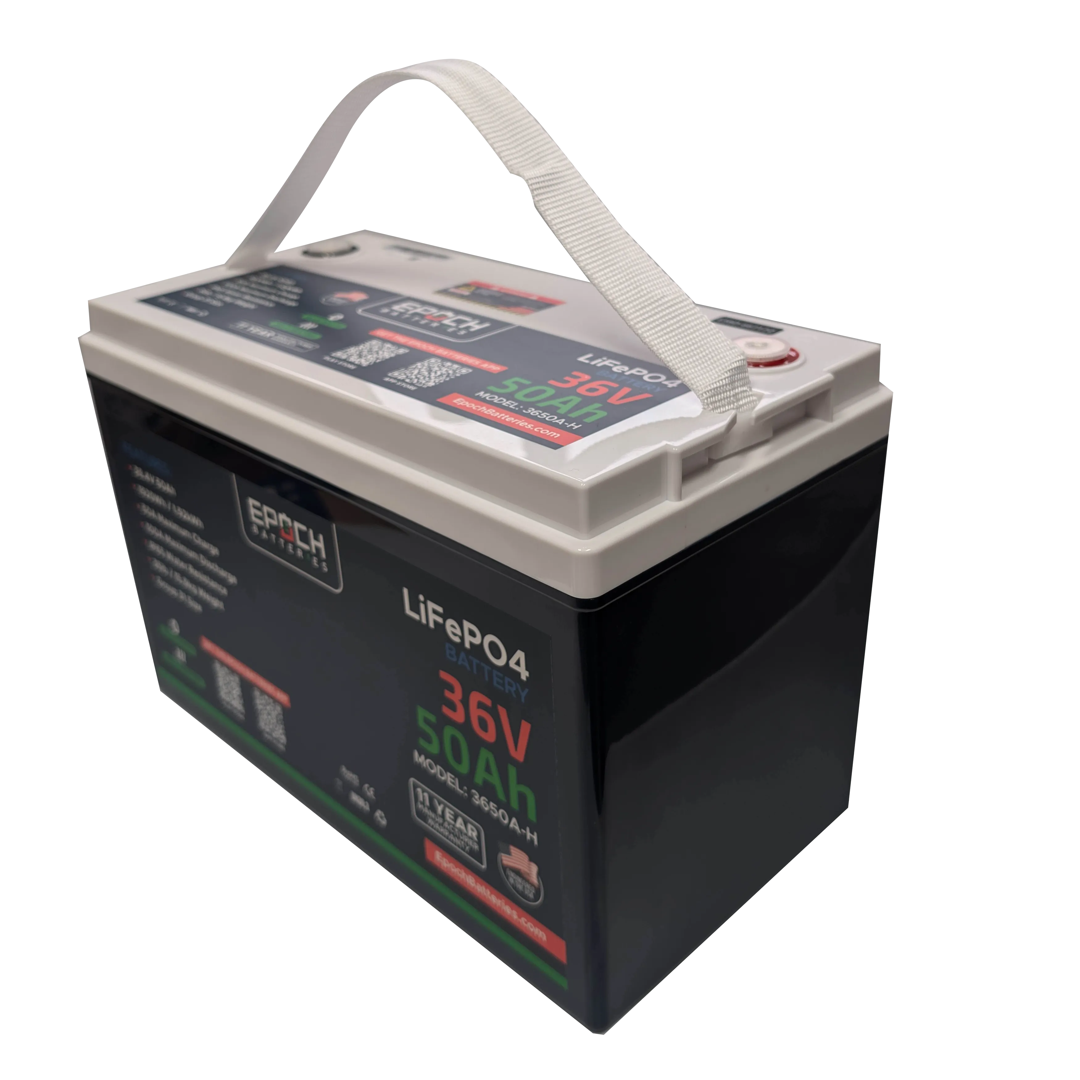 Epoch Batteries 36V 50Ah Essential Series - Bluetooth & Heated LiFePO4 Battery - ETA MAY 10