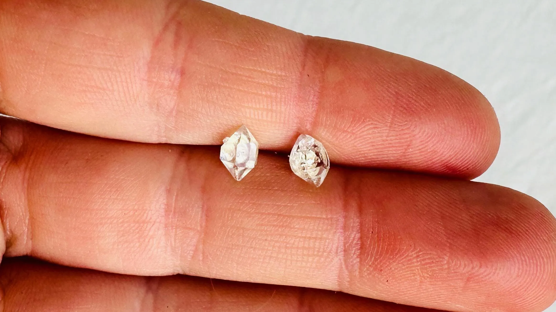 Herkimer Diamond Earrings. Handcrafted Sterling Silver Jewelry. Designer Post Earrings. 0948