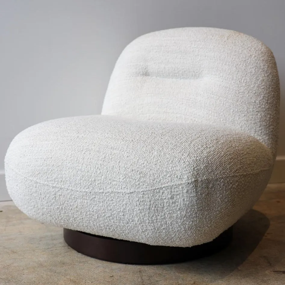Kelsy Boucle Performance Fabric Swivel Chair