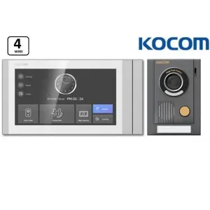 Kocom 4 wire Video Intercom with 7" Wide Screen   Large Door Station,KOCKCVT701SM(B)(W) MC30M