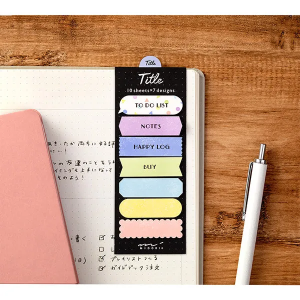Midori Journal Sticky Notes - Title - Colourful
