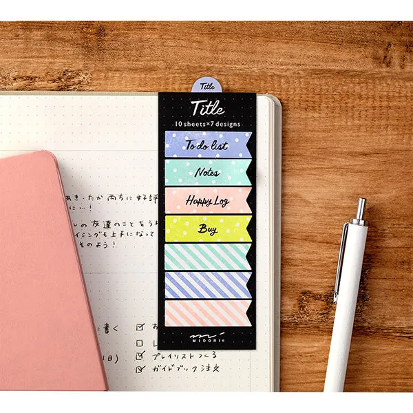 Midori Journal Sticky Notes - Title - Ribbon