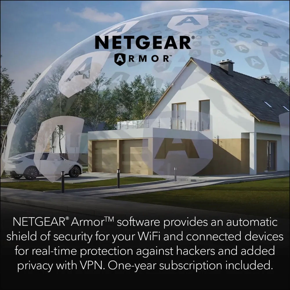 NETGEAR Orbi 970 Series Quad-Band WiFi 7 Mesh Network System (RBE972S), Router   1 Satellite Extender, Security Features, Up to 27Gbps, Covers up to 6,600 sq. ft., 200 Devices, 10 Gig Internet Port