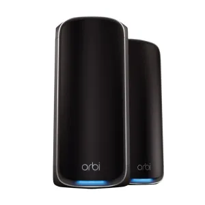 NETGEAR Orbi 970 Series Quad-Band WiFi 7 Mesh Network System (RBE972S), Router   1 Satellite Extender, Security Features, Up to 27Gbps, Covers up to 6,600 sq. ft., 200 Devices, 10 Gig Internet Port