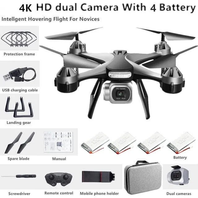 Remote Control Drone Helicopter With 4K HD Professional Dual Camera