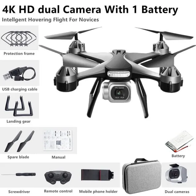 Remote Control Drone Helicopter With 4K HD Professional Dual Camera