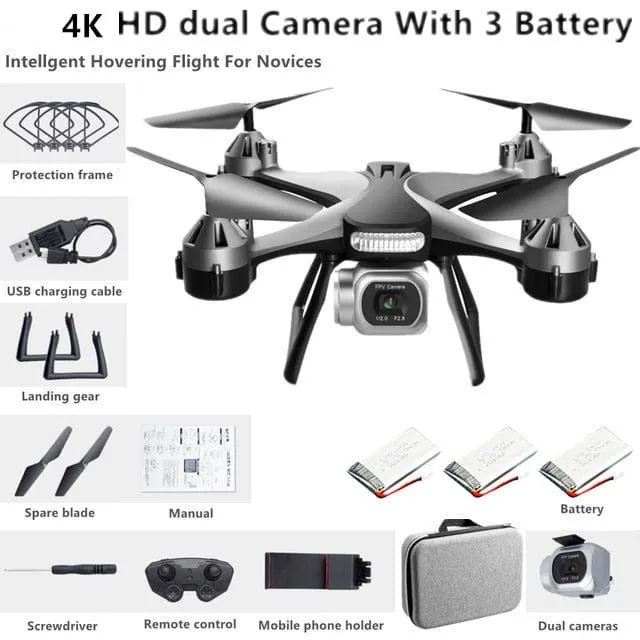 Remote Control Drone Helicopter With 4K HD Professional Dual Camera