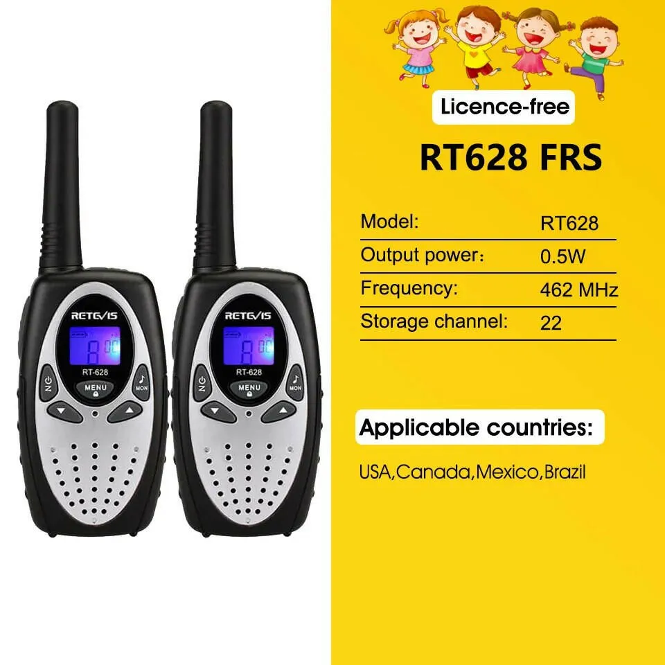 Retevis RT628 Walkie Talkie Children 2pcs PMR446 Kids Walkie-talkie Birthday Christmas Gift for Boy Girl Toy Radio Communicator