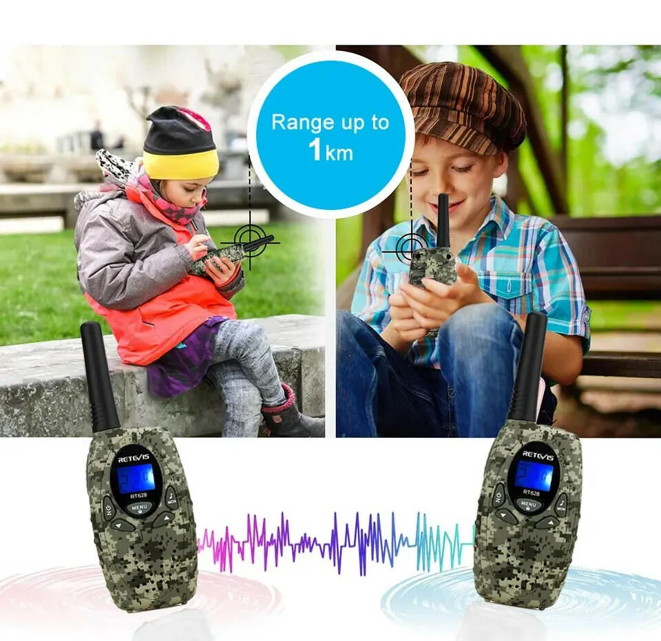 Retevis RT628 Walkie Talkie Children 2pcs PMR446 Kids Walkie-talkie Birthday Christmas Gift for Boy Girl Toy Radio Communicator