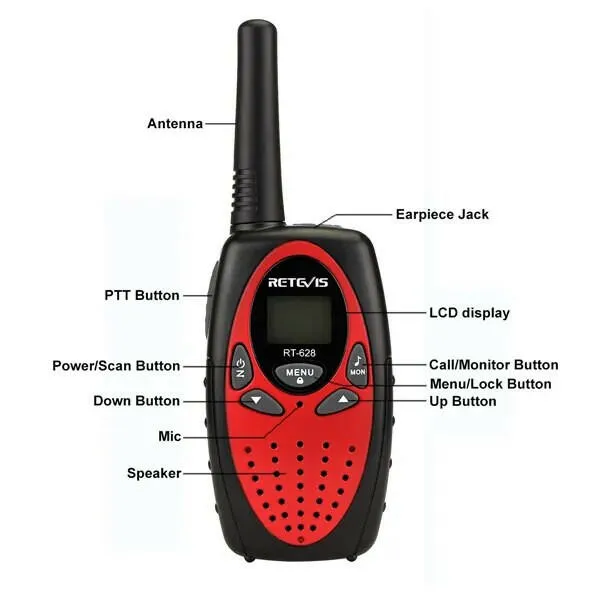 Retevis RT628 Walkie Talkie Children 2pcs PMR446 Kids Walkie-talkie Birthday Christmas Gift for Boy Girl Toy Radio Communicator