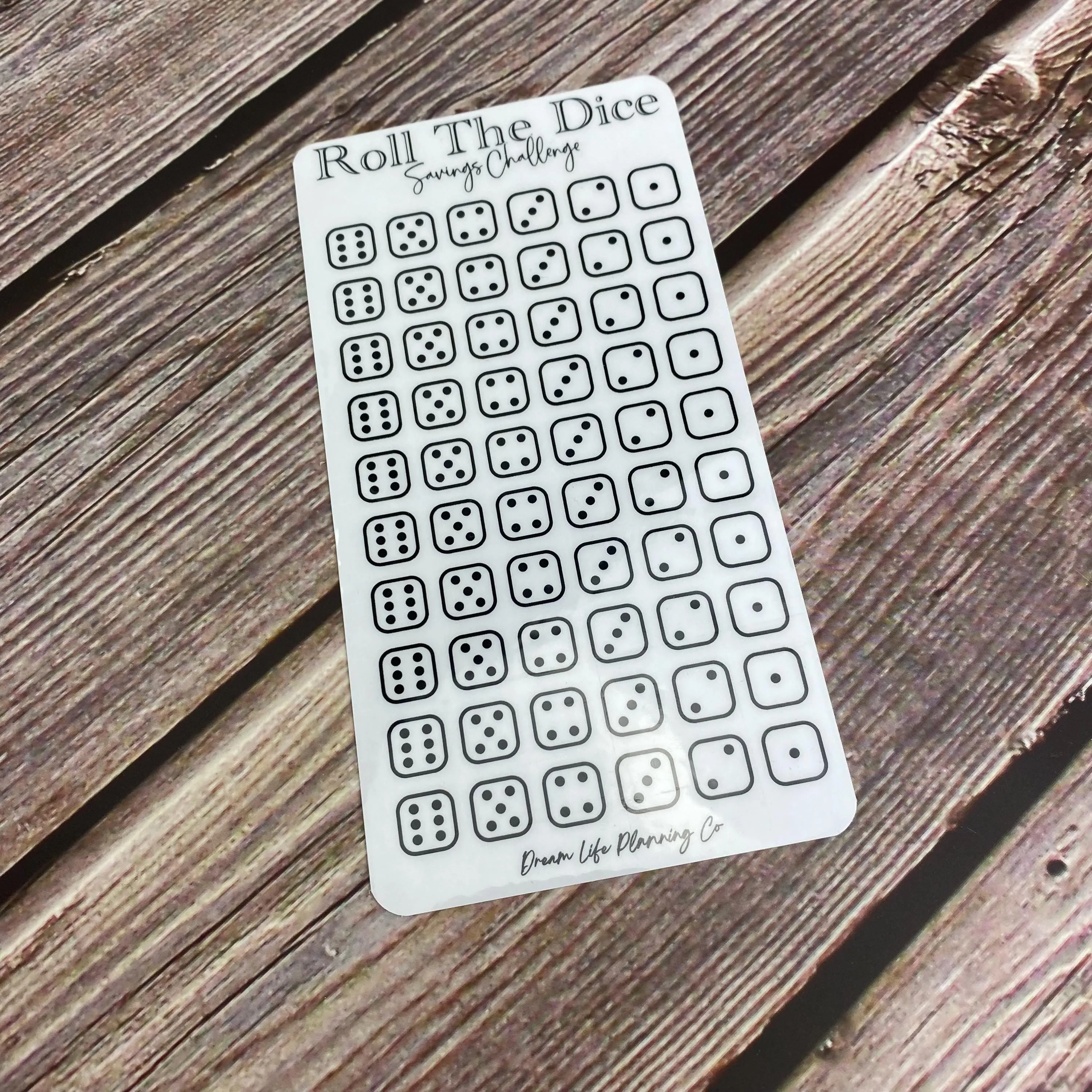 Roll The Dice Savings Challenge Cards