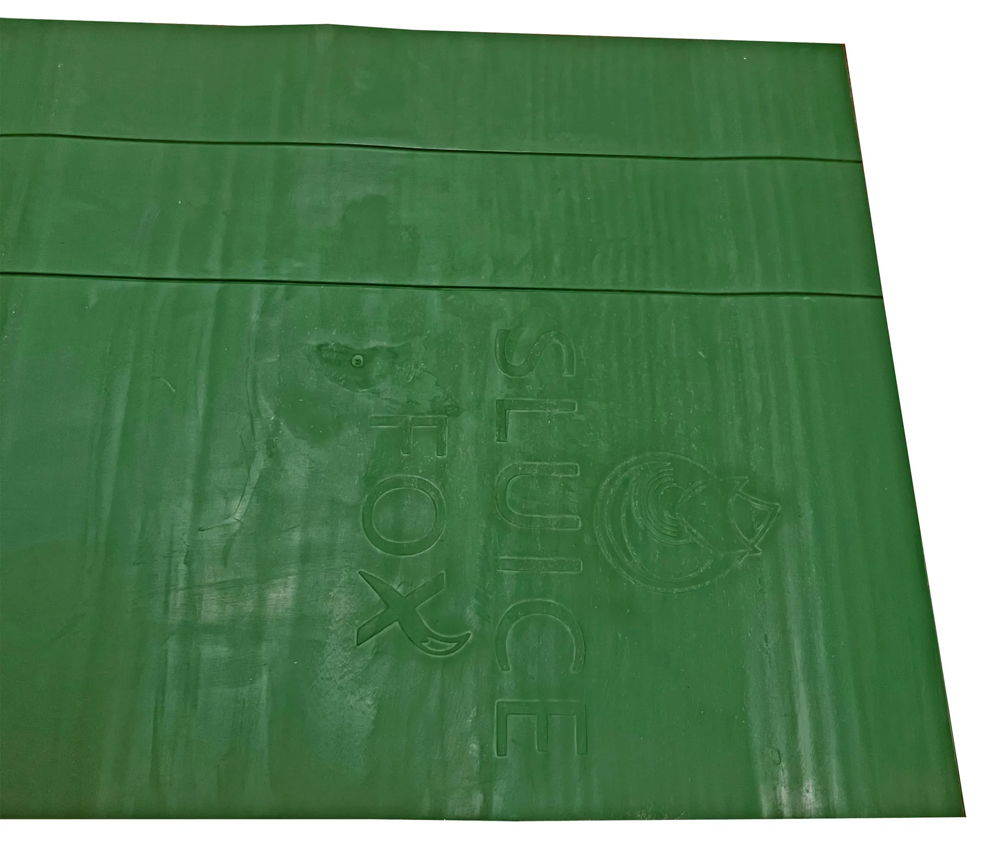 Sluice box matting with rubber riffles; gold sluice mat for sluice box; gold prospecting supplies;10x27 or 12x36 inch cut to fit, green color with multiple aggressive rib patterns