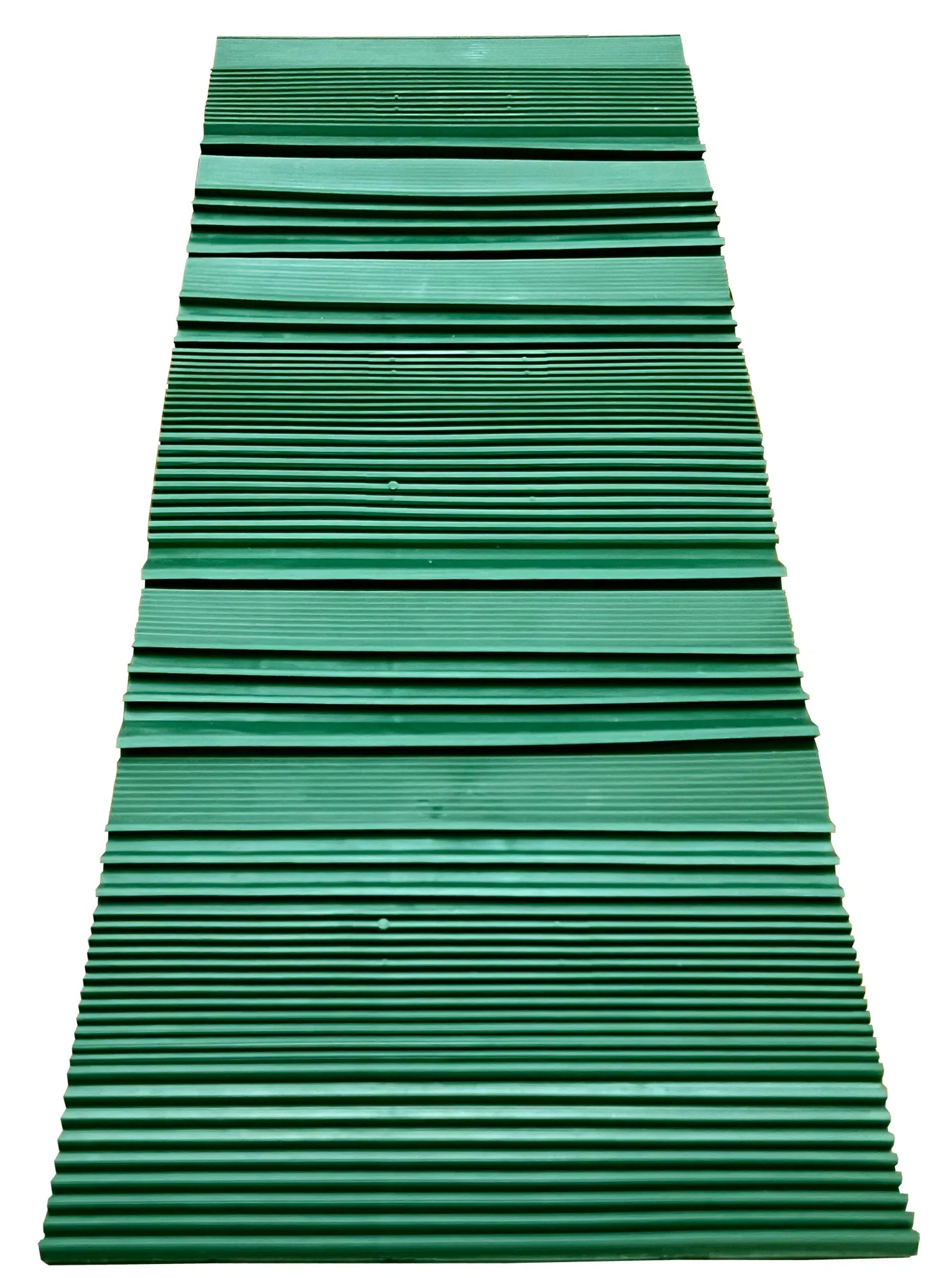 Sluice box matting with rubber riffles; gold sluice mat for sluice box; gold prospecting supplies;10x27 or 12x36 inch cut to fit, green color with multiple aggressive rib patterns