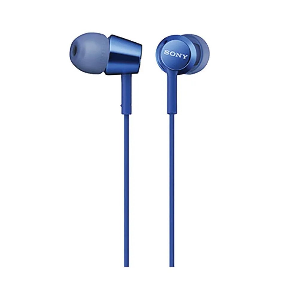 Sony MDR-EX155 In-Ear Wired / Corded Headphones | Neodymium Drivers | 3.5mm Jack | Tangle-free Cable | L-shaped gold-plated Stereo mini plug