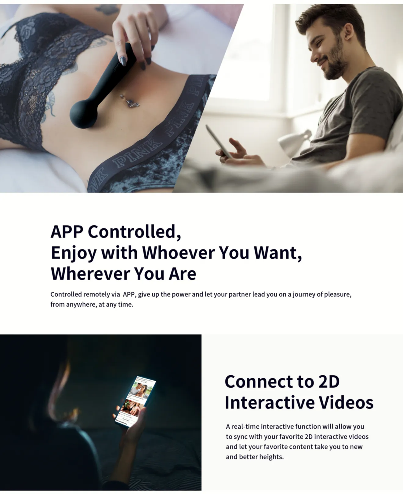 SVAKOM Emma Neo Interactive Heated Massage Wand Vibrator (App, Video & Webcam Interactive Control) - Black