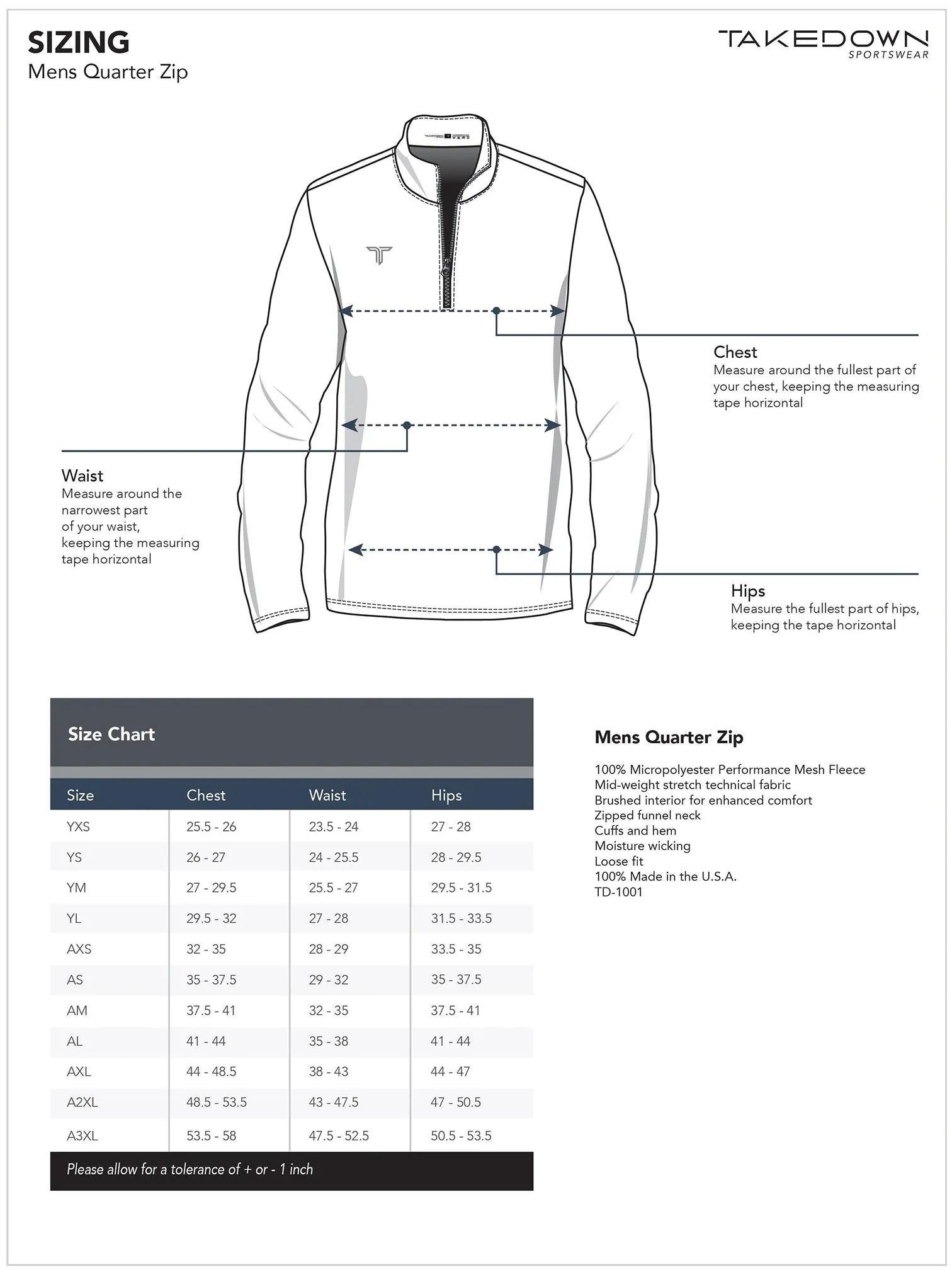 TD-QZ-009 360 Custom Quarter Zip