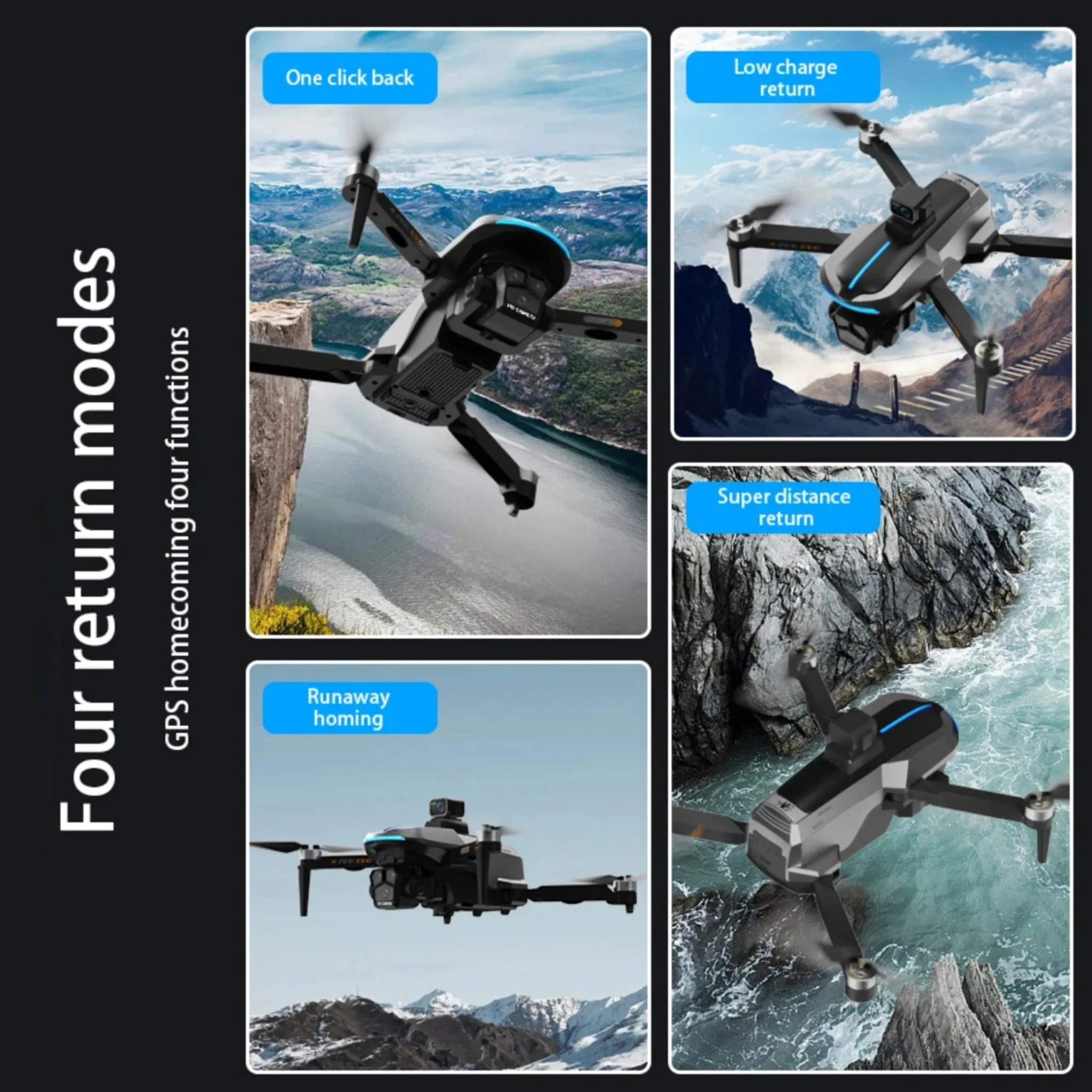 TUTT AE8 EVO 8K Professional GPS 5G Drone with Dual HD Camera 360 Optical Flow Laser Obstacle Avoidance 3-Axis Mechanical Gimbal & EIS Stabilization Intelligent Modes Brushless 2* Batteries 335gr