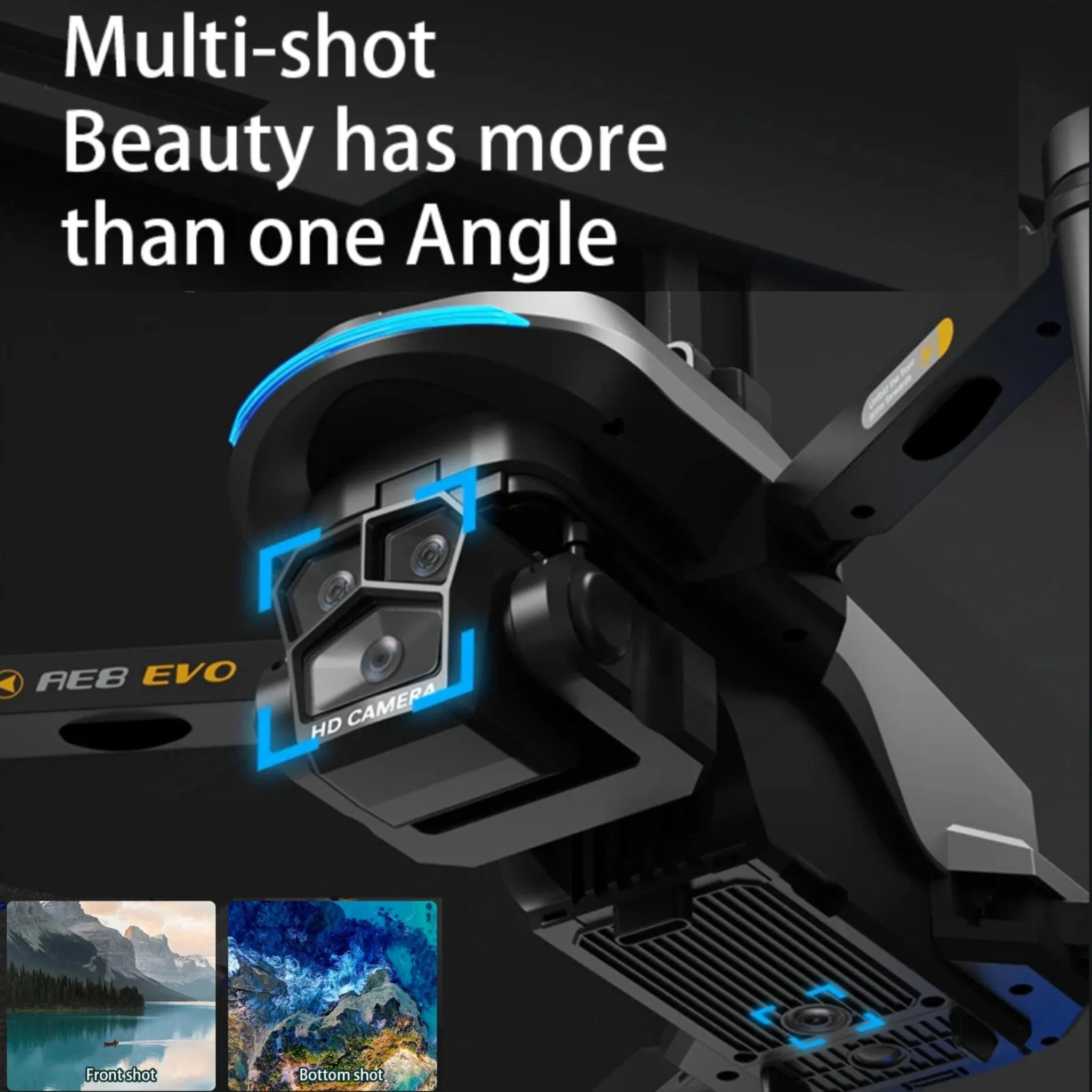 TUTT AE8 EVO 8K Professional GPS 5G Drone with Dual HD Camera 360 Optical Flow Laser Obstacle Avoidance 3-Axis Mechanical Gimbal & EIS Stabilization Intelligent Modes Brushless 2* Batteries 335gr