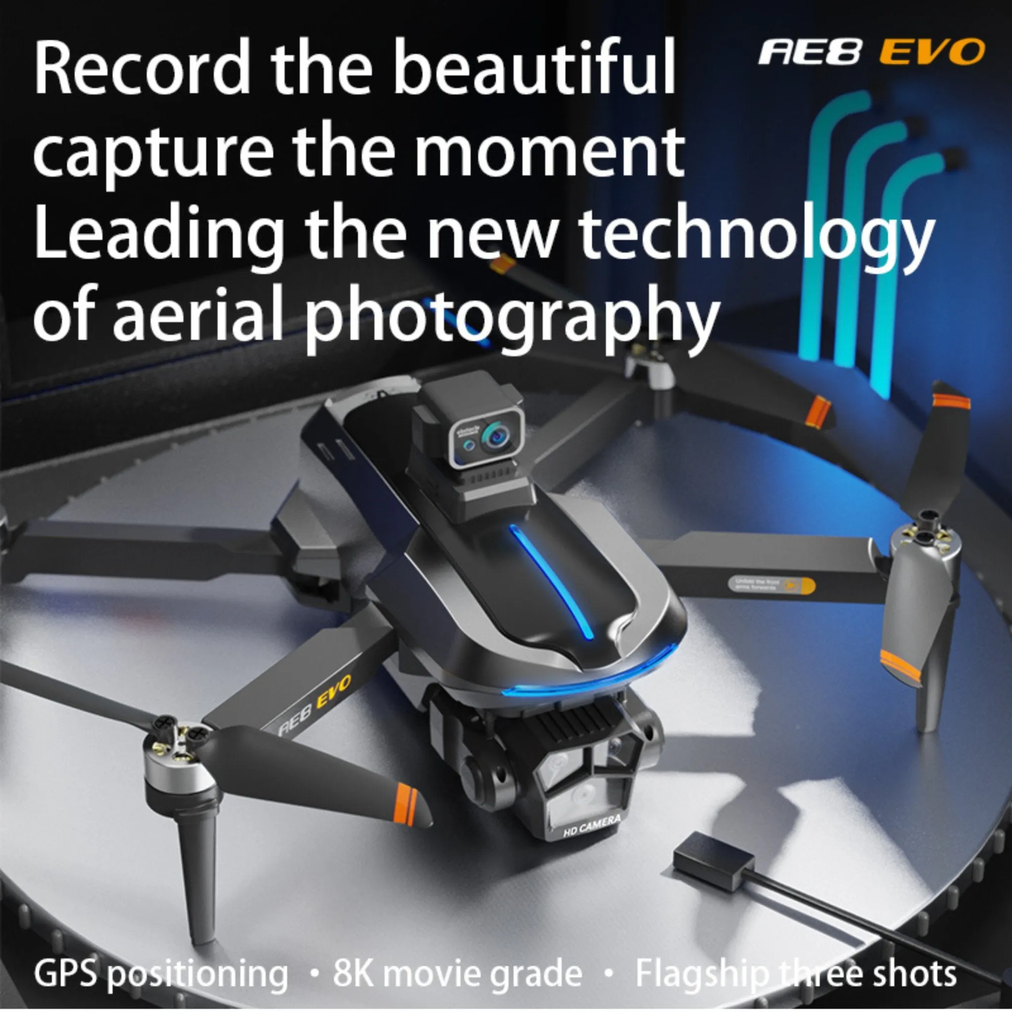 TUTT AE8 EVO 8K Professional GPS 5G Drone with Dual HD Camera 360 Optical Flow Laser Obstacle Avoidance 3-Axis Mechanical Gimbal & EIS Stabilization Intelligent Modes Brushless 2* Batteries 335gr