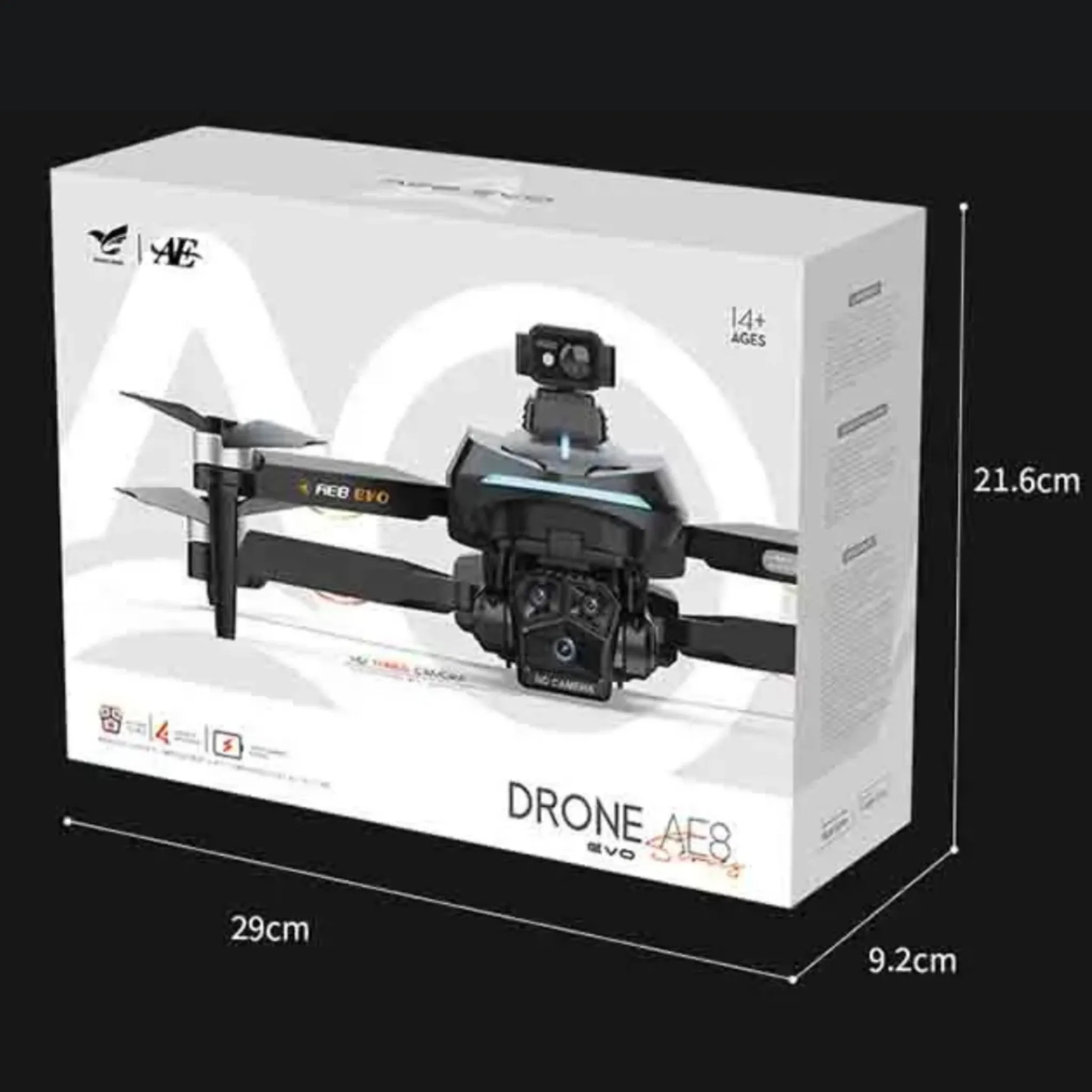 TUTT AE8 EVO 8K Professional GPS 5G Drone with Dual HD Camera 360 Optical Flow Laser Obstacle Avoidance 3-Axis Mechanical Gimbal & EIS Stabilization Intelligent Modes Brushless 2* Batteries 335gr