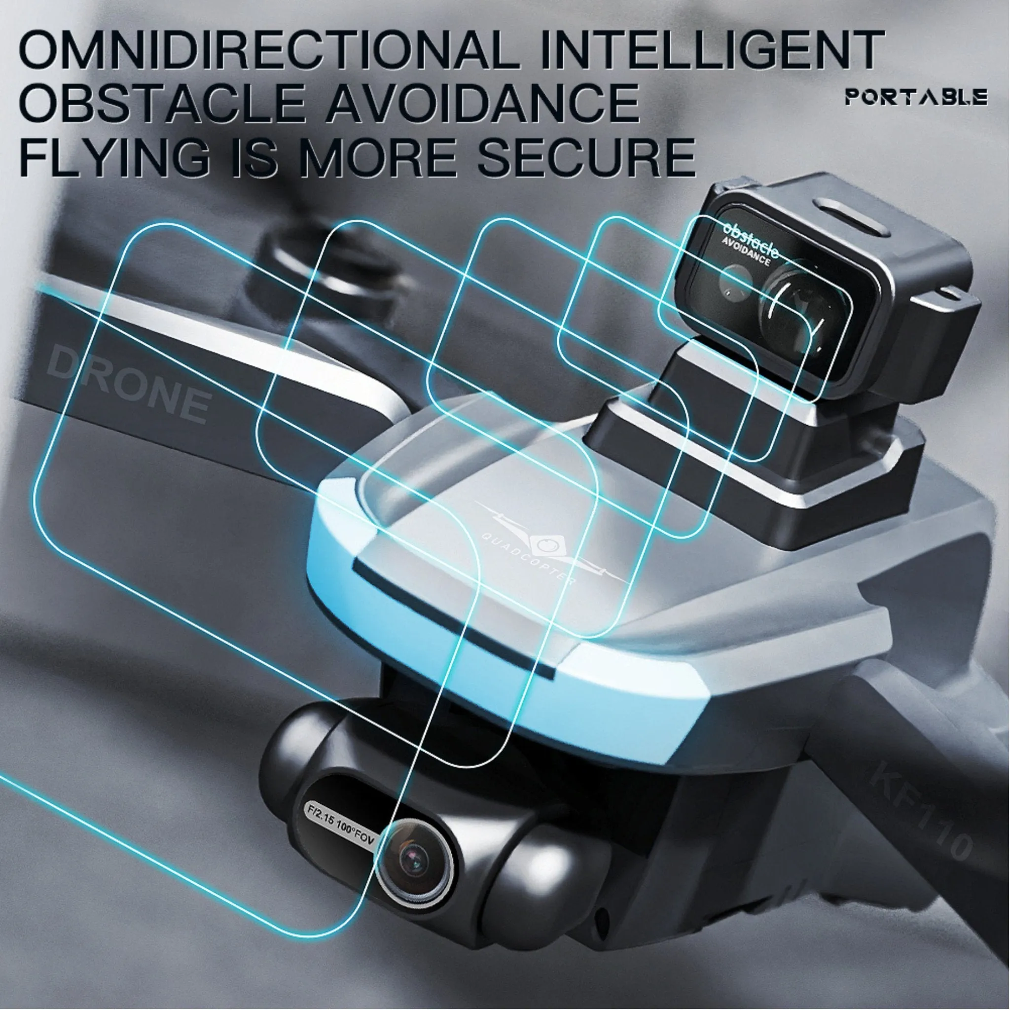TUTT KF110 Professional 5G MINI Drone Dual 4K Cameras Optical Flow Mechanical   EIS Stabilization 226g Brushless Motor Laser Obstacle Avoidance Follow/Orbit/Waypoint Modes 2* Batteries