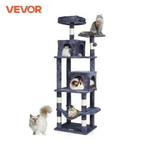 VEVOR 63" Cat Tree with 2 Condos & Scratching Post
