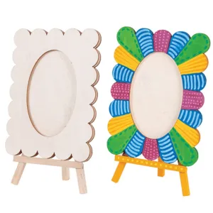 Wooden Wavy Photo Frame and Easel