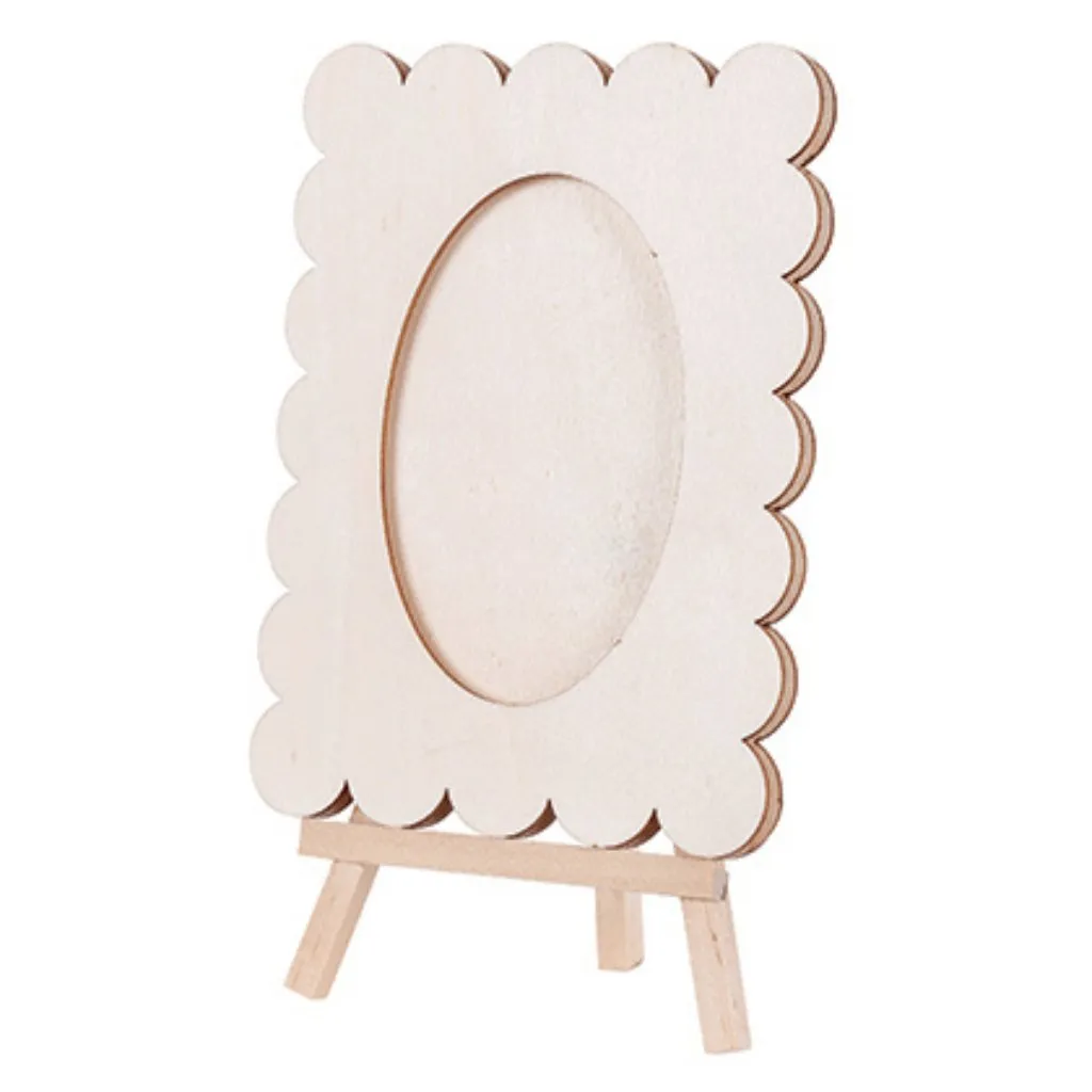 Wooden Wavy Photo Frame and Easel