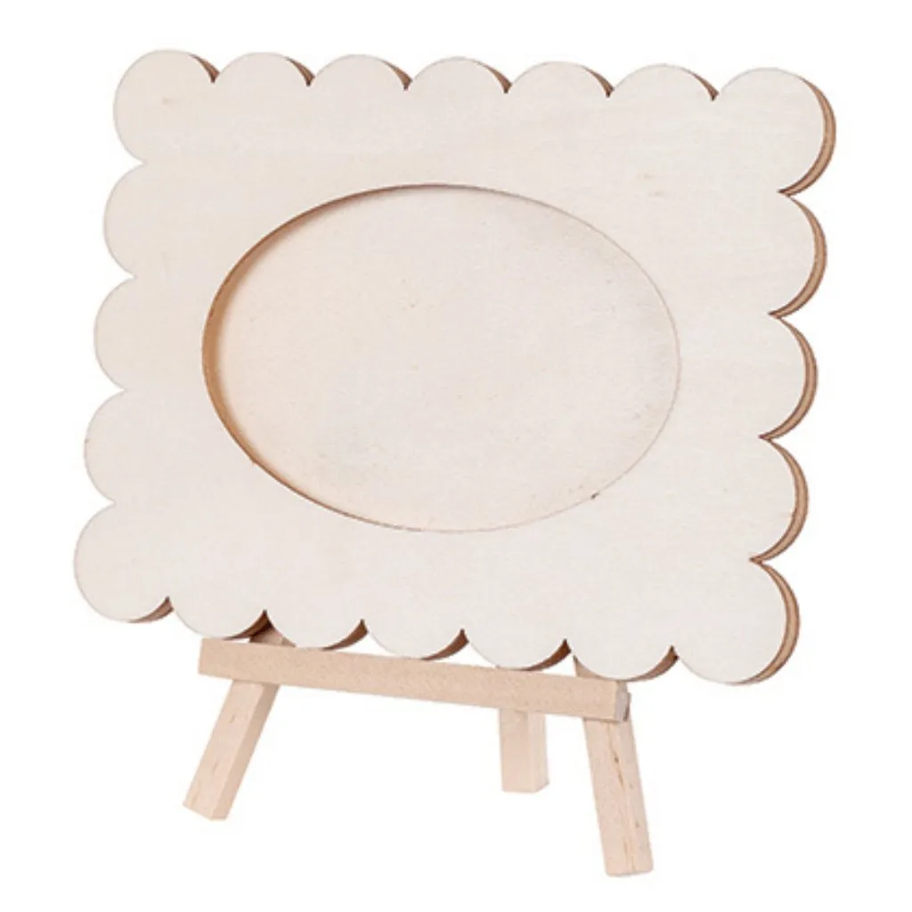Wooden Wavy Photo Frame and Easel